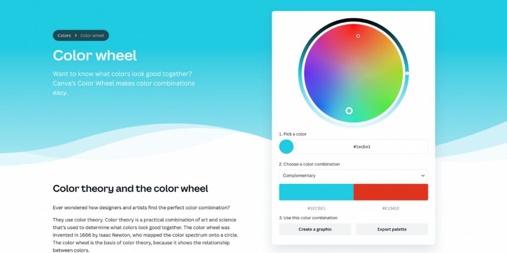 Farbpalette erstellen mit dem Farbenkreis von Canva