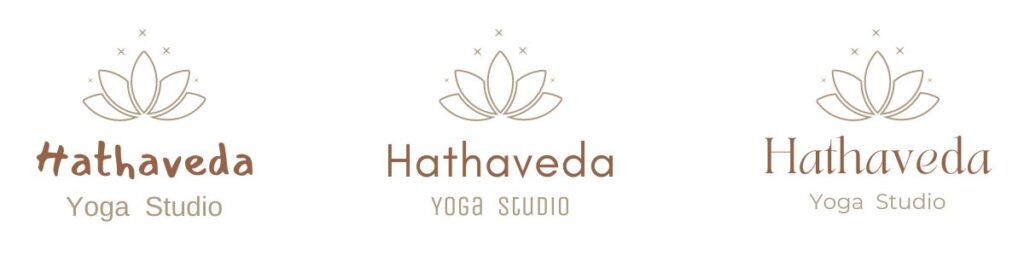 Yoga Studio mit drei verschiedenen Logo Schriften