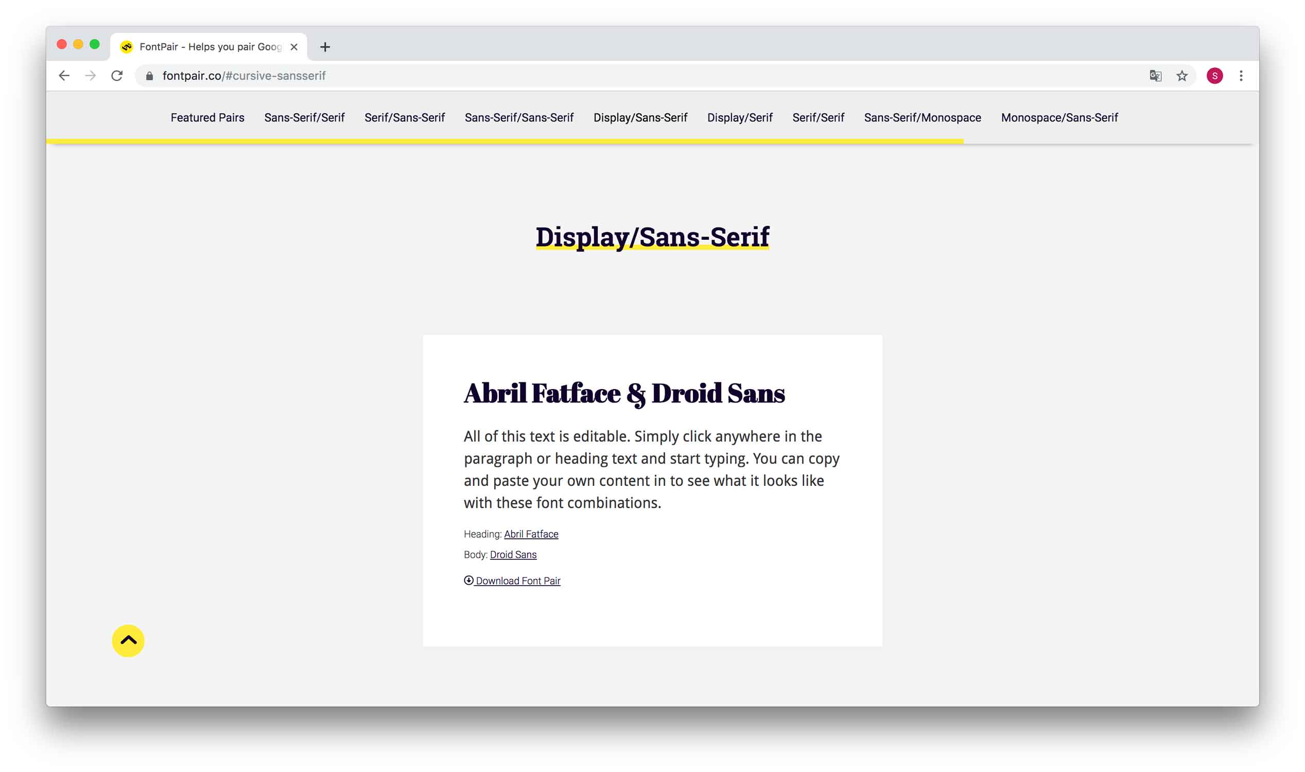 Font Tools: Fontpair