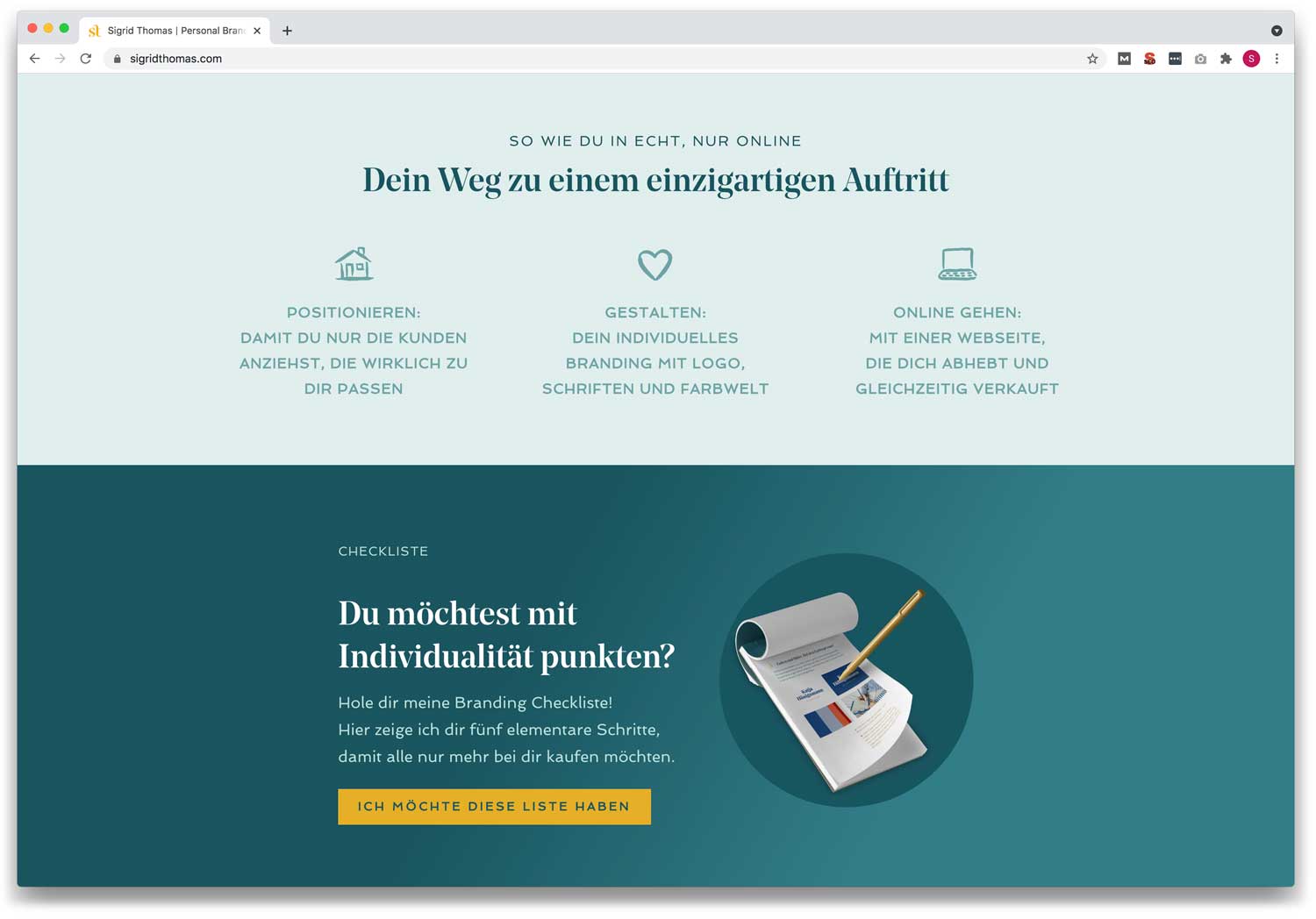 Handgezeichnete Icons auf Website