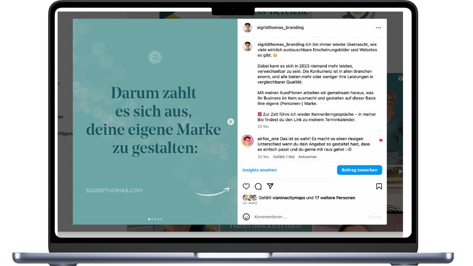 Instagram Post in meinem Brand Design